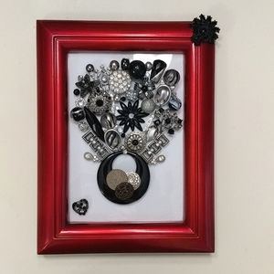 Wall art vintage/present day framed jewelry art!